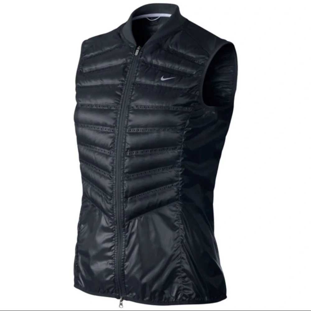 Nike Aeroloft 800 Black Down Fill Sleeveless Full Zip Running Vest Size Small - Picture 2 of 10